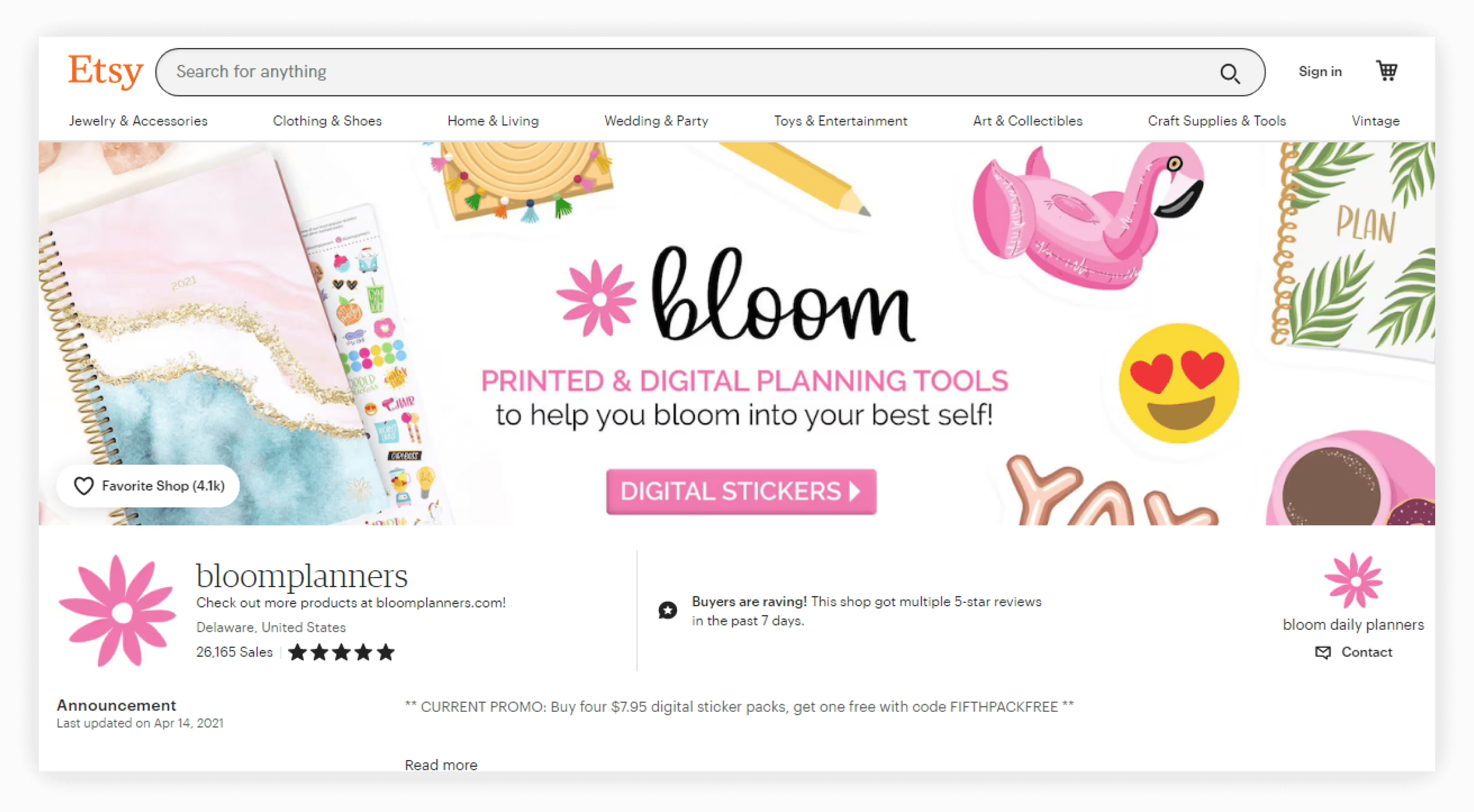 Etsy Seller Interview with Michelle of Bloom Planners